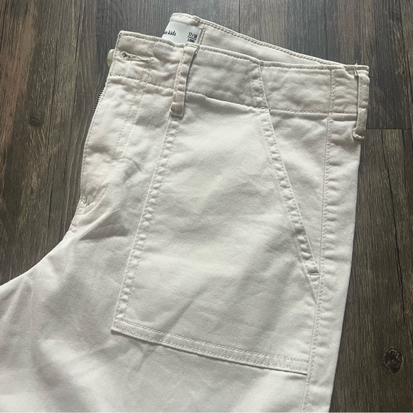 Abercrombie Kids Cream Adjustable Waist Mid Waist Wide Leg Cargo Pants long17/18 - Picture 10 of 13